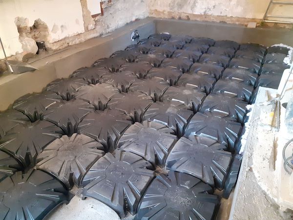 Realizzazione vespaio aerato con moduli igloo